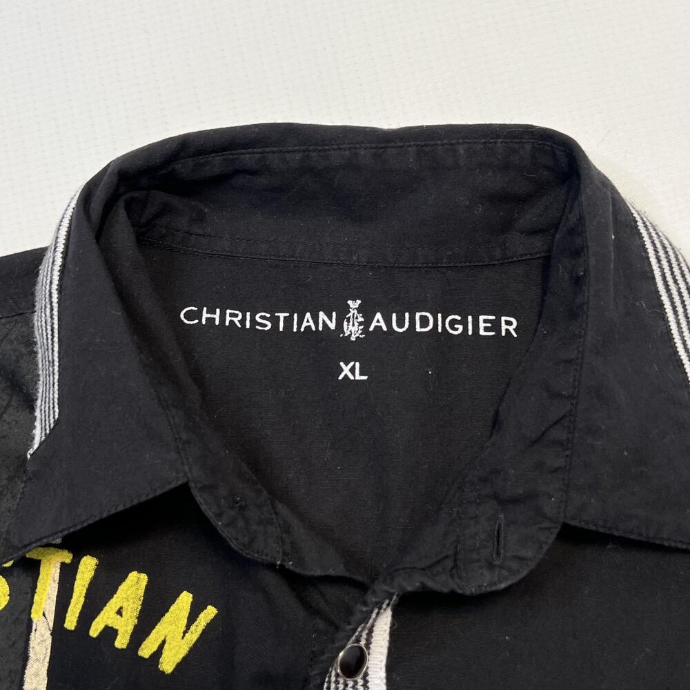 Christian Audigier Shirt Mens XL Black Racing Motorcycle Garage Parts Cotton 58 - Picture 14 of 16